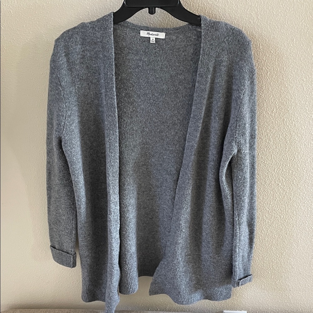 Madewell Heather Gray Open-Front Knit Cardigan XS